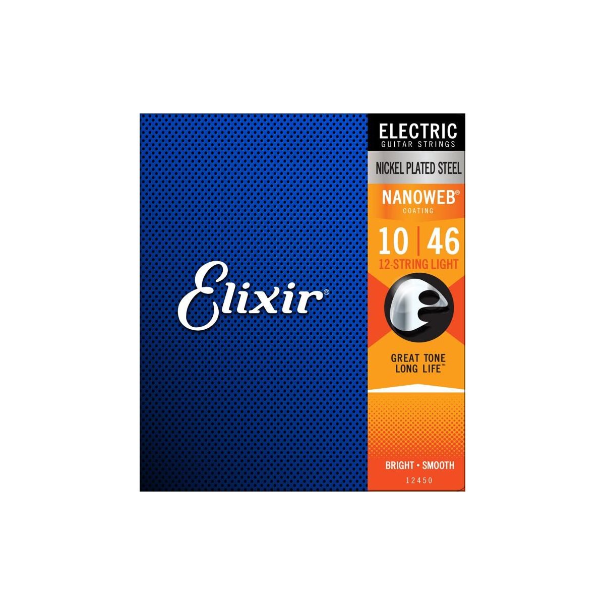 ELIXIR - 12450 - Cordes de guitare electrique avec revêtement Nanoweb - 12 cordes - 10-46