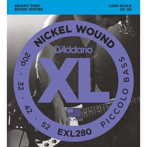 D'ADDARIO - EXL280 - Piccolo Bass Strings - Long Scale - 20-52