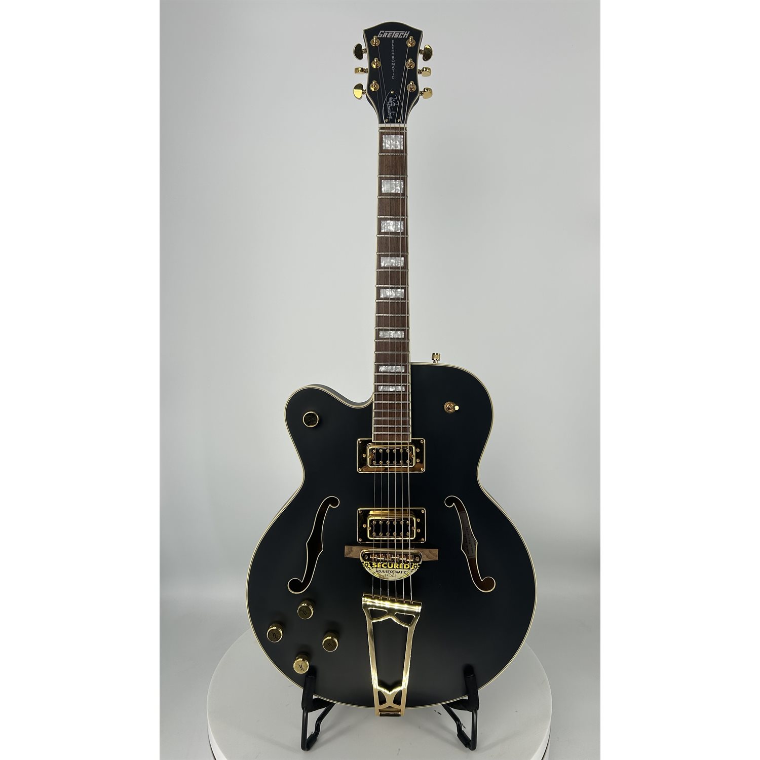 GRESTCH - G5191BK Tim Armstrong Signature Electromatic® Hollow Body, Gold Hardware - gauchère - Flat Black - Y2022 - n / s : KS21123384