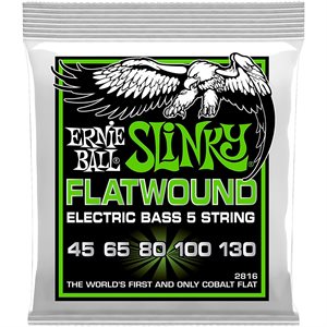 ERNIE BALL - BASS STRINGS - FLATWOUND - COBALT - 5 STRINGS - 45-130