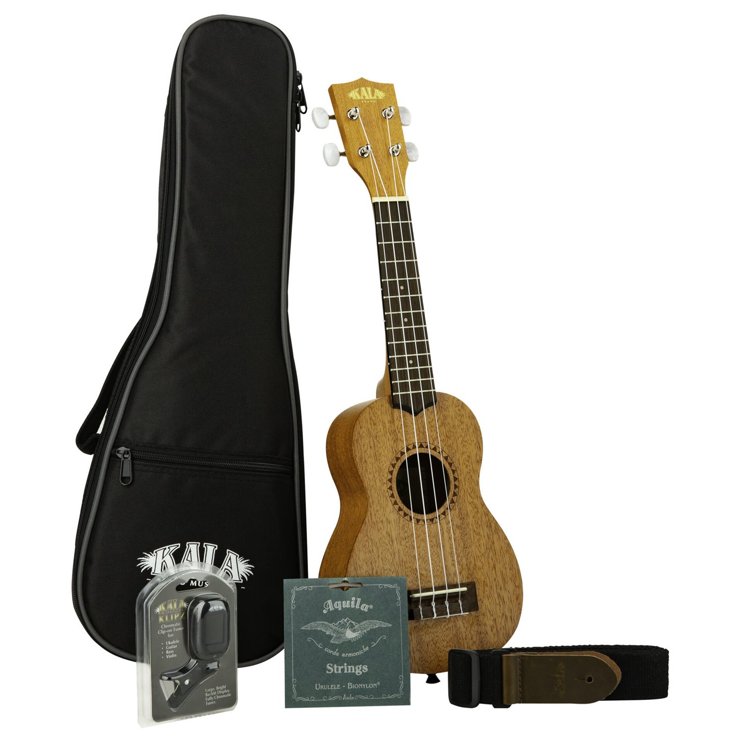 KALA - KA-15S-BNDL - ensemble de ukulele soprano - Satin Mahogany