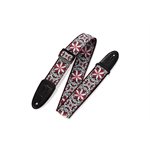 LEVY'S - M8HT-12 - Guitar Strap 2'' Floral – Red & White motif