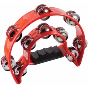 MANO - MPTDC-RD - Red Tambourine Double Cutaway with 20 Pairs of Jingles