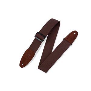 LEVY'S - MC8-BRN - Guitar Strap 2'' Brown Suede Ends And Branded Logo