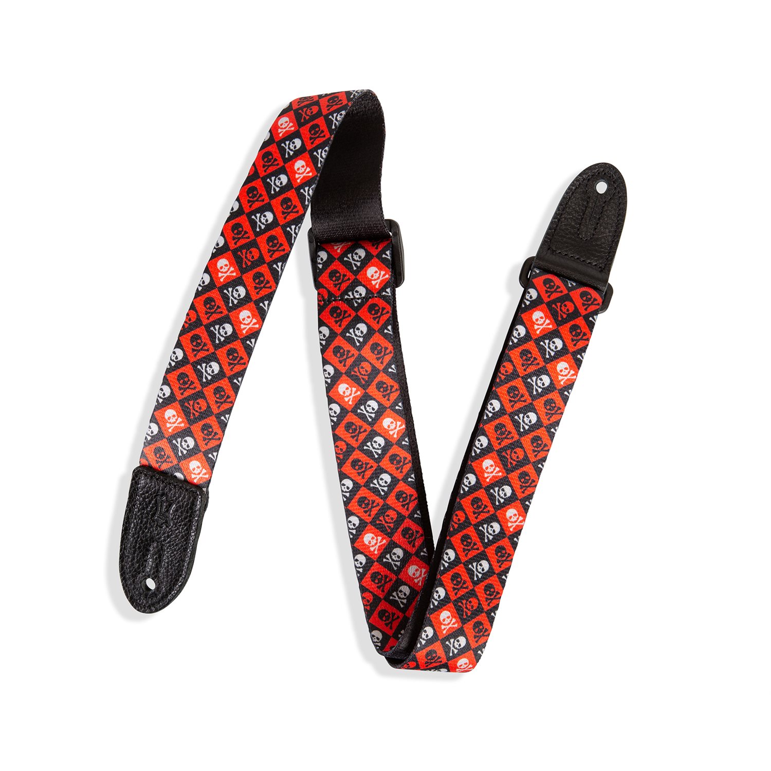 LEVY'S - MPJR-002 - junior strap - Skull and Crossbones Red, White - Black 1.5
