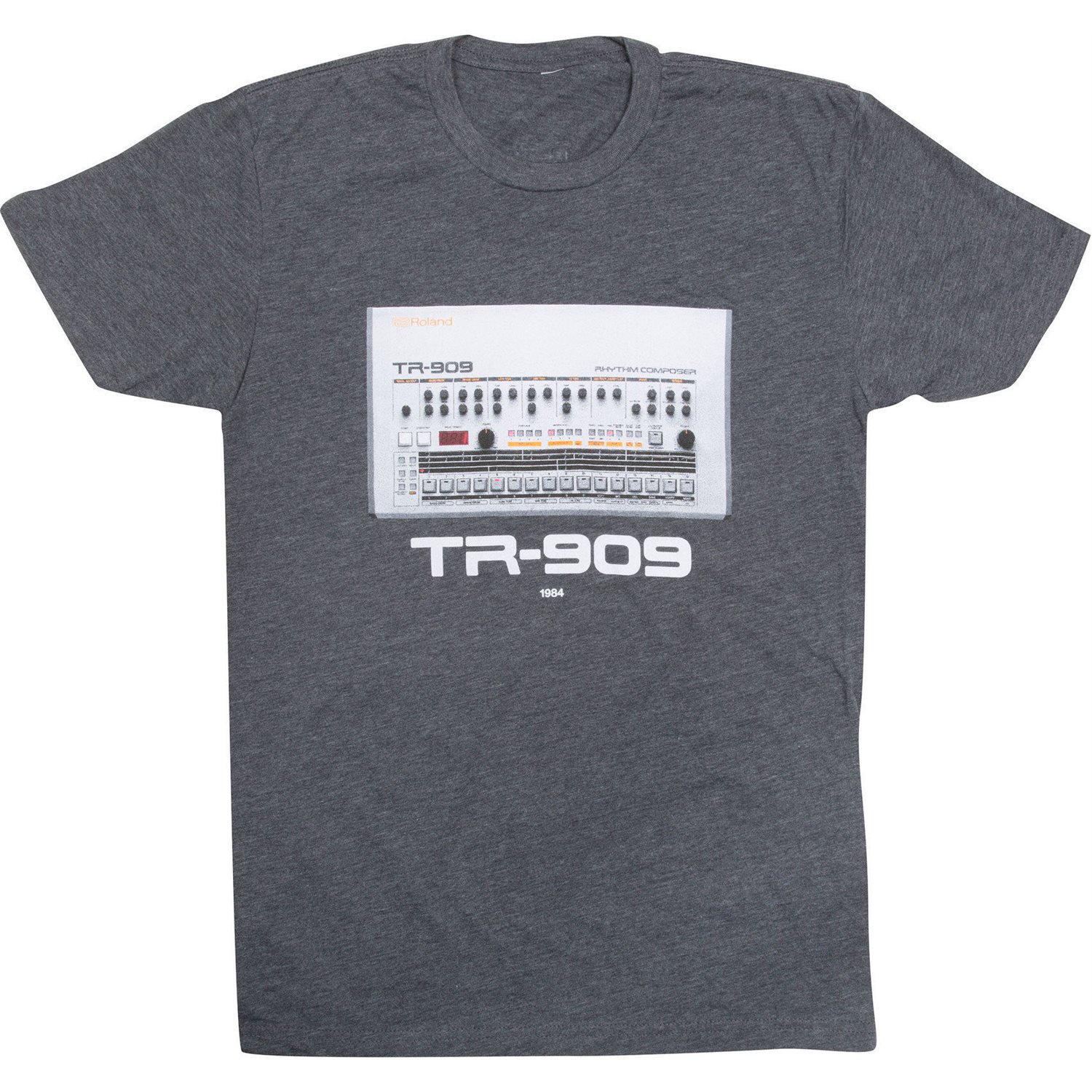 ROLAND - CCR-TR909TLC - TR-909 T-SHIRT À COL ROND - Large, Charcoal