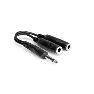 HOSA - YPP111 - Y Cable - 1 / 4-inch TS Male to Dual 1 / 4-inch TS Female