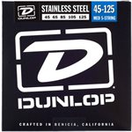 DUNLOP - DBS45125 - Stainless Steel 5-String Electric Bass Strings