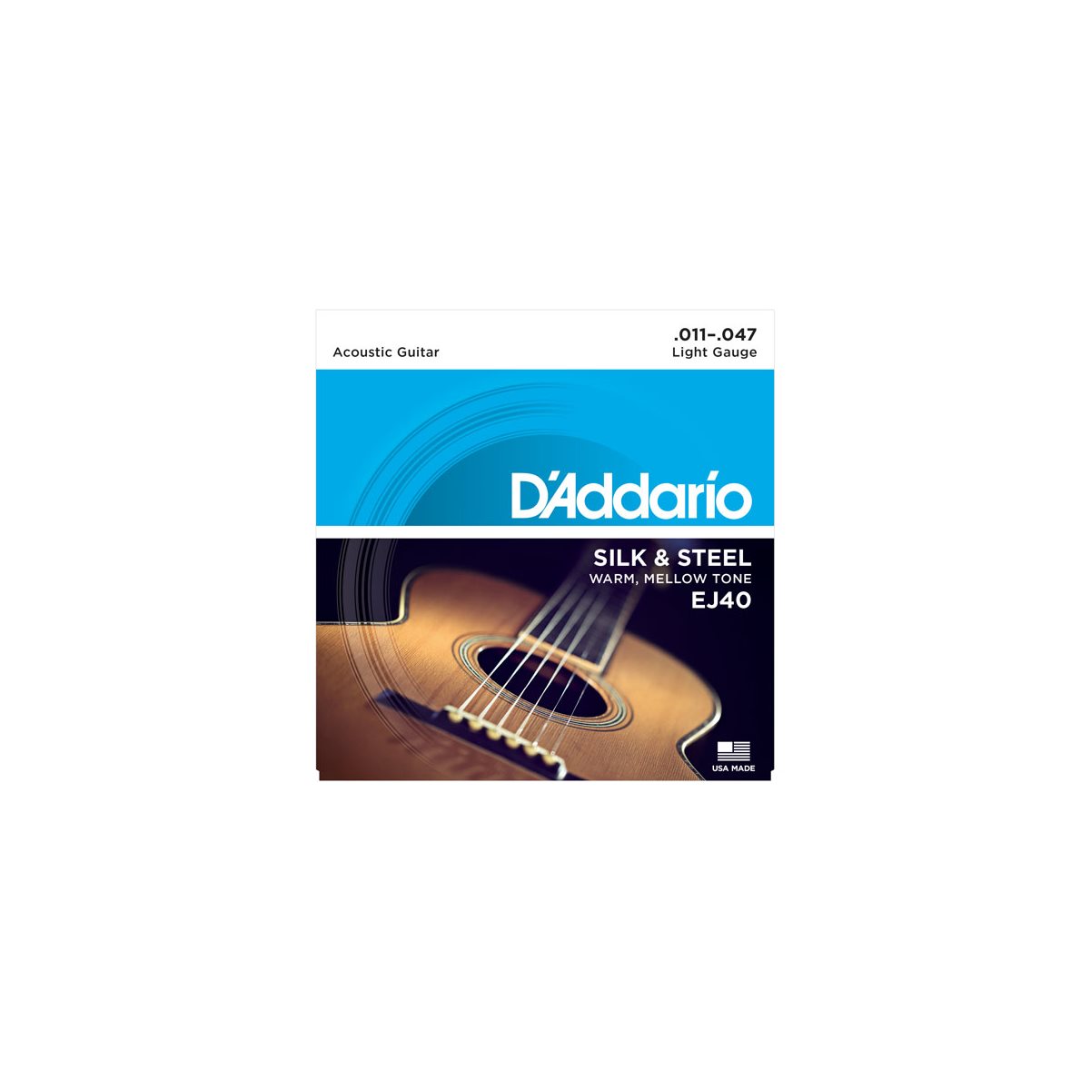 D'ADDARIO - EJ40 - acoustic guitar Silk & Steel strings - 11-47