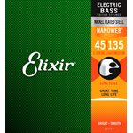 ELIXIR - 14207 - Basse électrique en acier nickelé avec revêtement NANOWEB - 45-135