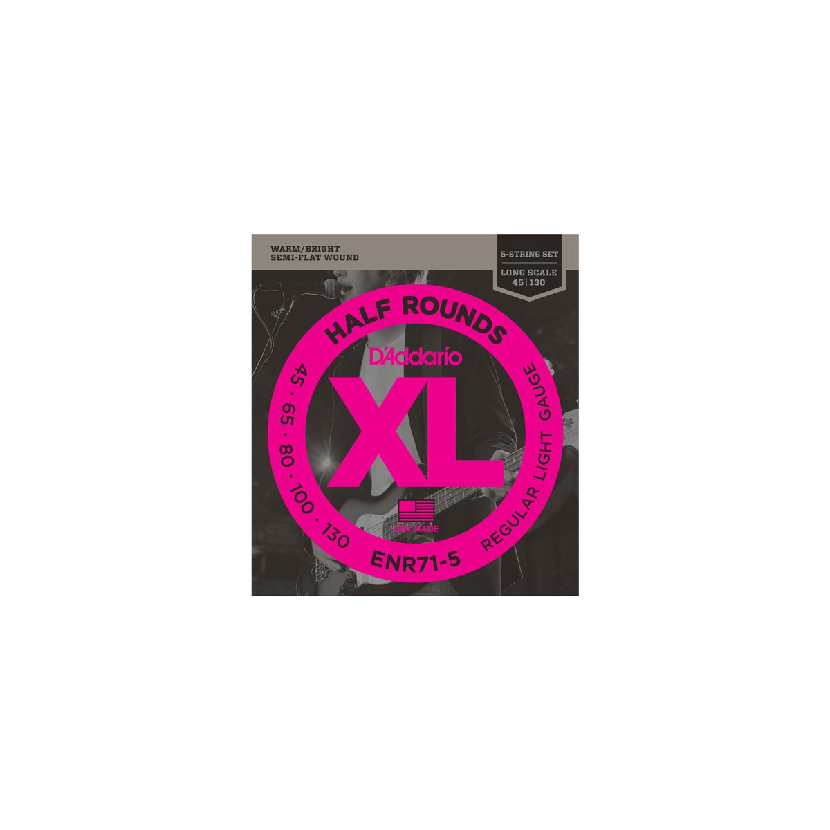 D'ADDARIO - ENR71-5 - cordes de basse électrique - 5 cordes - Half Round - 45-130