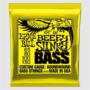 ERNIE BALL - BEEFY SLINKY NICKEL WOUND ELECTRIC BASS STRINGS - 65-130