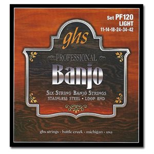 GHS - PF120 - Stainless Steel 6-String Banjo Strings - 11-42