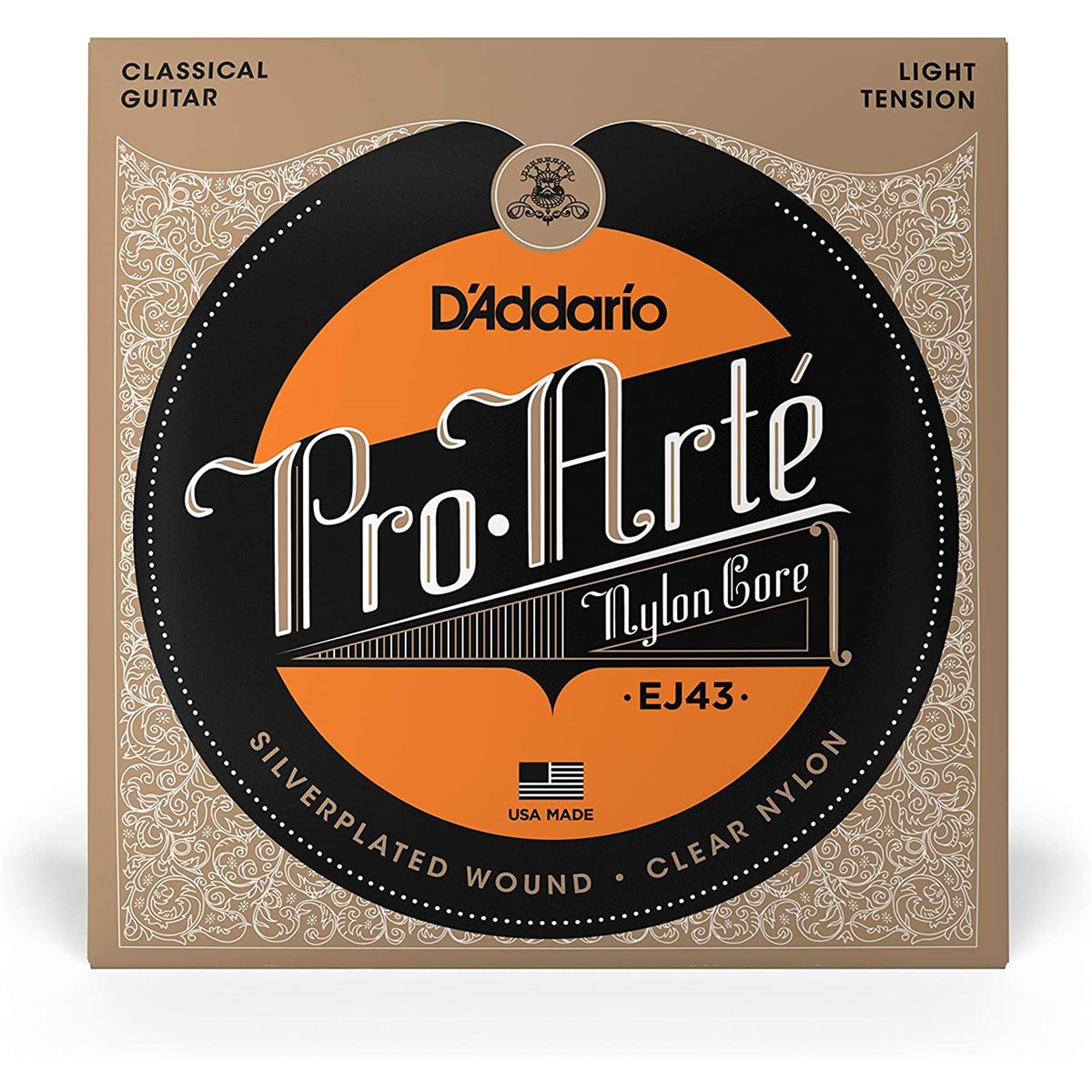 D'ADDARIO - EJ43 - classic guitar strings - Silver Plated - LIGHT TENSION