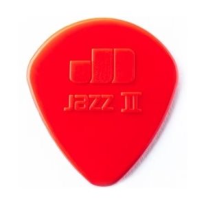 DUNLOP - 47P2-N - Médiators de guitare Red Nylon Jazz II - ensemble de 6 pick