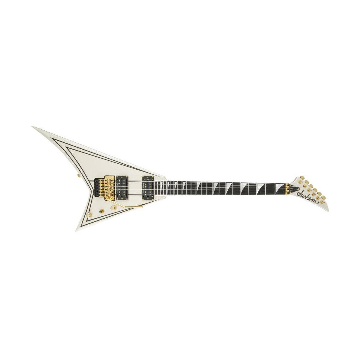 JACKSON - PRO RR3 RHOADS - IVORY WITH BLACK PINSTRIPES