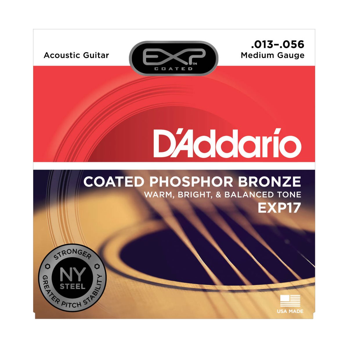 D'ADDARIO - EXP17 - Cordes de guitare acoustique enduites de bronze phosphoreux - 13-56