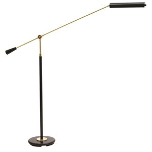 HOUSE OF TROY - PFLED-617 - Grand Piano Counter Balance LED Floor Lamp in Black with Polished Brass Accents