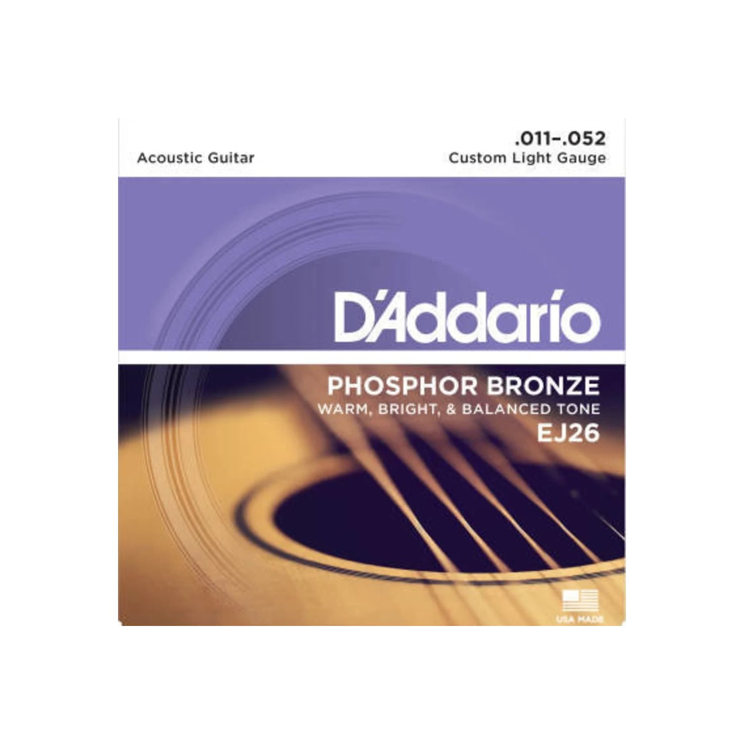 D'ADDARIO - EJ26 - acoustic guitar strings - 11-52