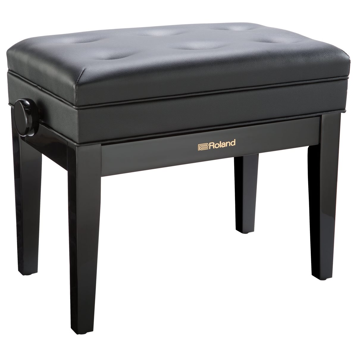 ROLAND - RPB-400PE - Piano Bench with Cushioned Seat w / storage compartment - Polished ebony