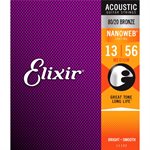 Elixir - 11102 - acoustic guitar strings - 80 / 20 Bronze - Nanoweb Coating - 13-56