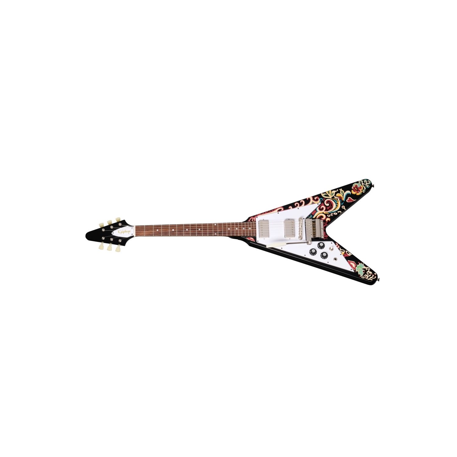 EPIPHONE - Limited Edition Jimi Hendrix ''Love Drops'' Flying V Electric Guitar - Left-Handed - Ebony