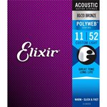 Elixir - 11025 - acoustic guitar strings - 80 / 20 Bronze - Polyweb - 11-52