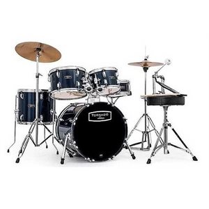 MAPEX - TND5044TCYB - Tornado 5-Piece Drum Kit (20,10,12,14,SD) with Cymbals and Hardware - Blue