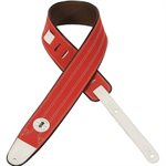 LEVY'S - MRE1CAR-RED - 2-1 / 2" Canvas Guitar Strap with Leather - Back-Red