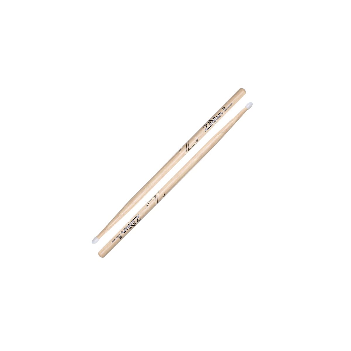 ZILDJIAN - baguettes 5B en noyer blanc avec pointe en nylon 